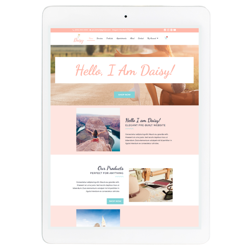 Daisy Website Template in Pink